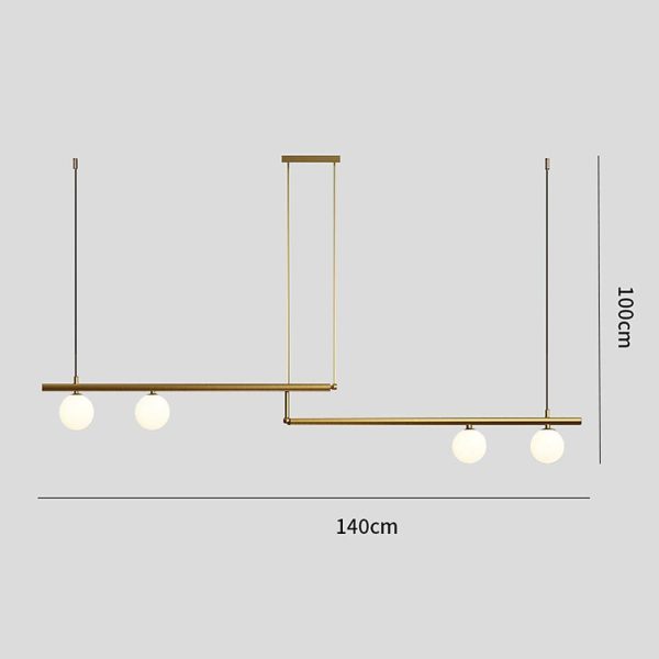 Minimalist Modern Linear Globe Pendant Lighting Copper Glass Kitchen & Dining Room Light - Image 12