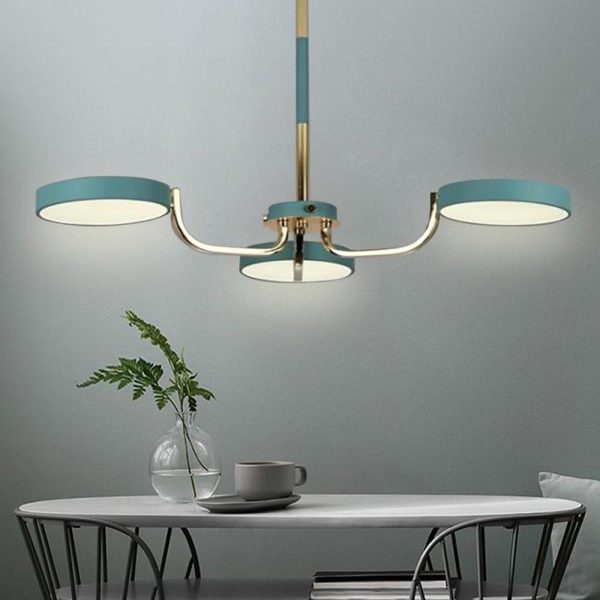 3 Lights Circular LED Modern Chandeliers Kitchen Pendant Lighting - Image 3
