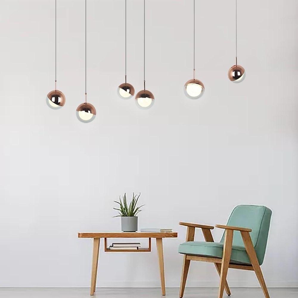 xwgm1606283874909-dcb9d859-cbbc-4c2e-bfe4-80071f77c5a3.jpg Mini Globe Cluster Design Chandelier Light Metal Acrylic Ceiling Light 6 Bulbs - Image 1