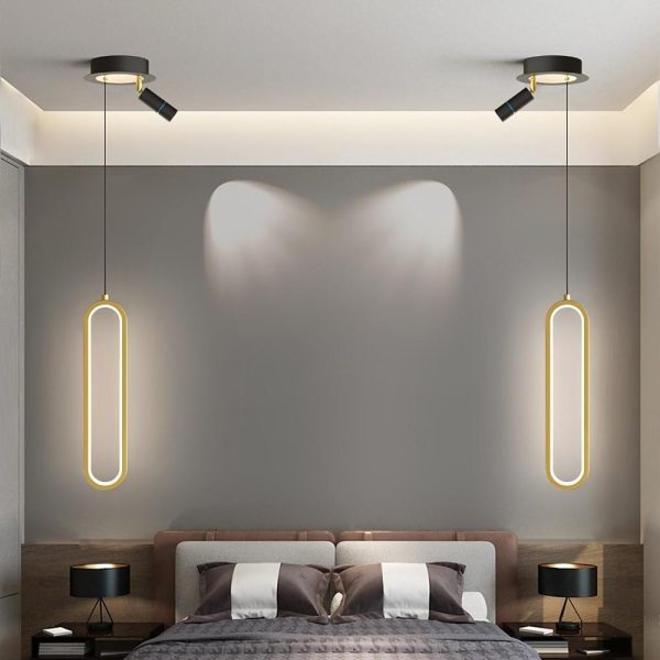 Elongated Modern Pendant Light Shades Metal Acrylic Pendant Lighting - Image 5