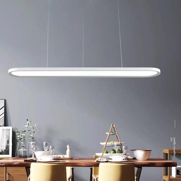 Rounded Corners Strip LED Modern Pendant Lighting Chandelier Hanging Lamp - Image 6