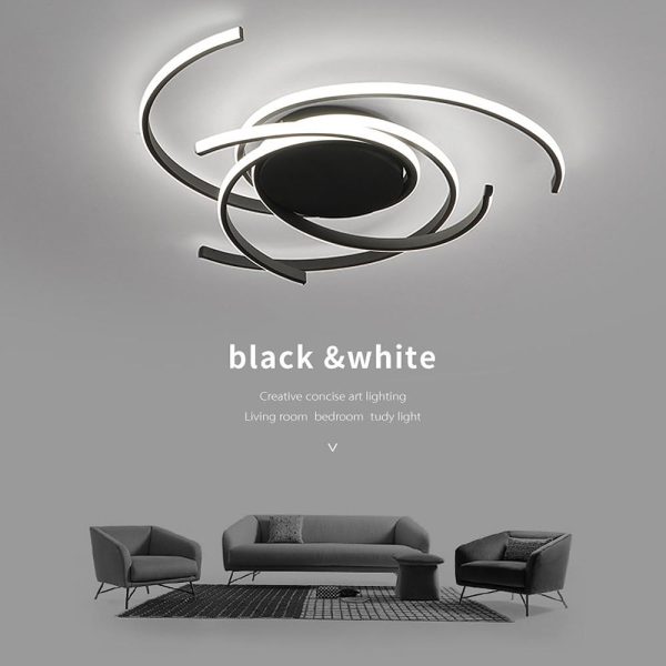 30 Inch Swirls Circle Abstract LED Flush Mount Ceiling Light for Living Room - Image 12
