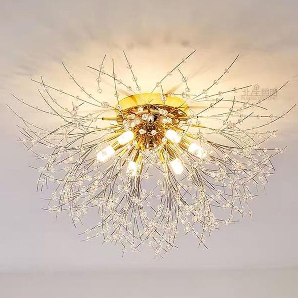 Classic Design Metal Crystal LED Traditional Ceiling Lights with 6 Bulbs - Image 2
