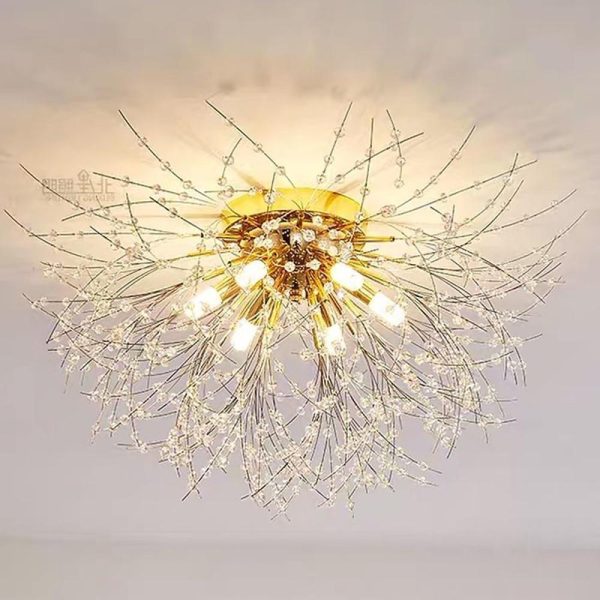 Classic Metal Crystal LED Traditional Flush Mount Lighting Ceiling Lights - Image 3