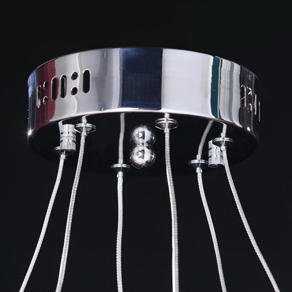 2-Ring Encrusted Crystal Chandelier Light Living Room Light Fixtures with Uplight Bulb - Image 5