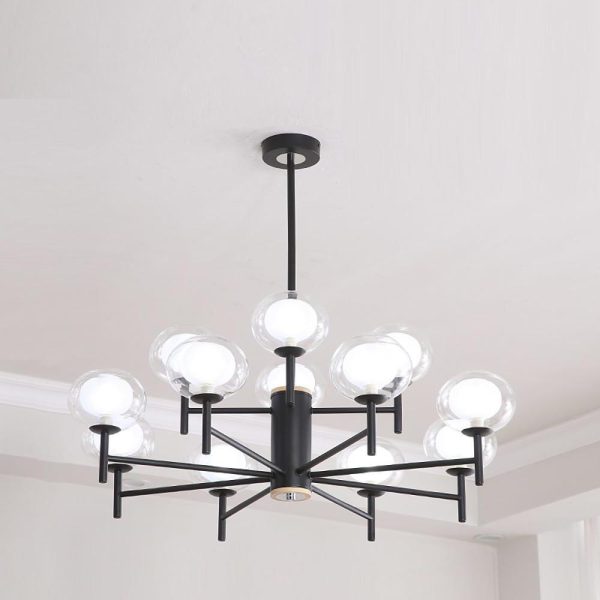 Nordic Style Sputnik Chandelier Metal Glass Chandelier 12 Bulbs - Image 7