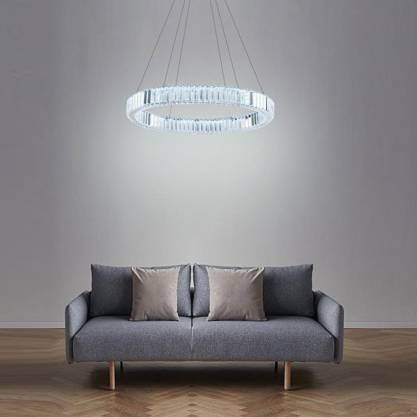 Luxury 1-Light Ring Shaped Wagon Wheel Chandelier in Gold Finish - Image 2