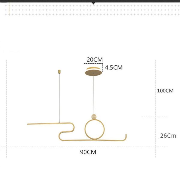 Circle Curved Linear LED Modern Pendant Light Hanging Lamp Island Lights - Image 6