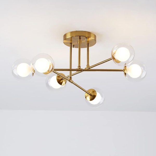 6-light Glass Globe LED Modern Pendant Light Hanging Lamp Island Lights - Image 7