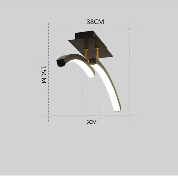 Creative Arc Shaped Dimmable LED Modern Flush Mount Ceiling Lighting - Image 4