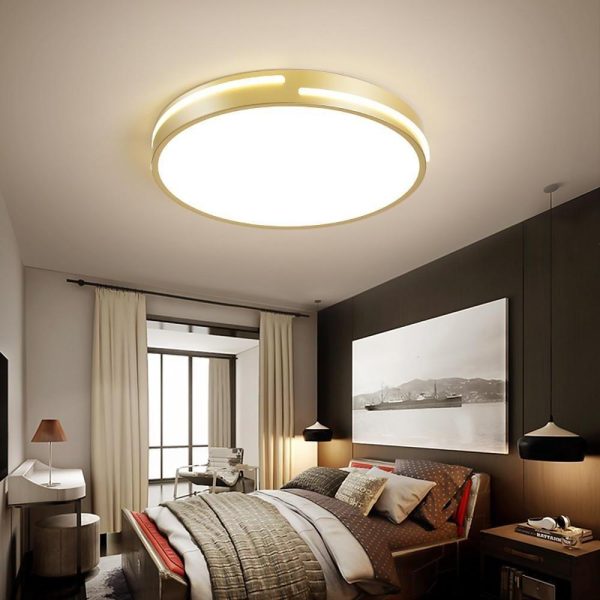 Minimalist Round Dimmable LED Gold Modern Flush Mount Ceiling Light - Image 5
