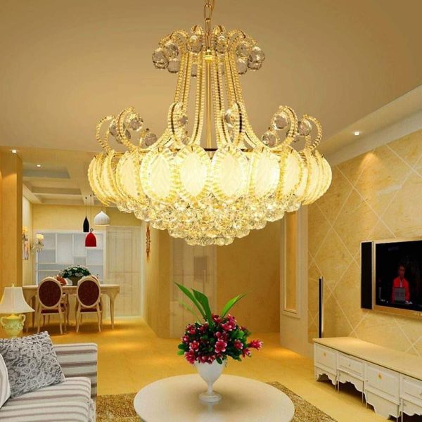 8-light Modern Gold/Silver Vintage Crystal Chandeliers For Living Room - Image 3
