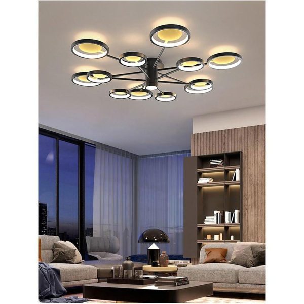 Mid Century Modern Flush Mount Lighting Arbitrary Multiple Circles Industrial LED Light - Image 6