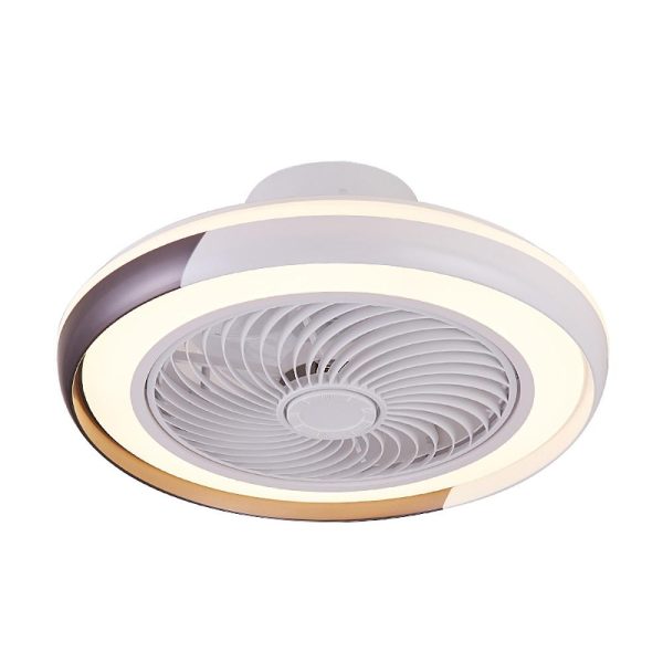 White Flush Mount Bladeless Fan Ceiling with LED Light - Image 8