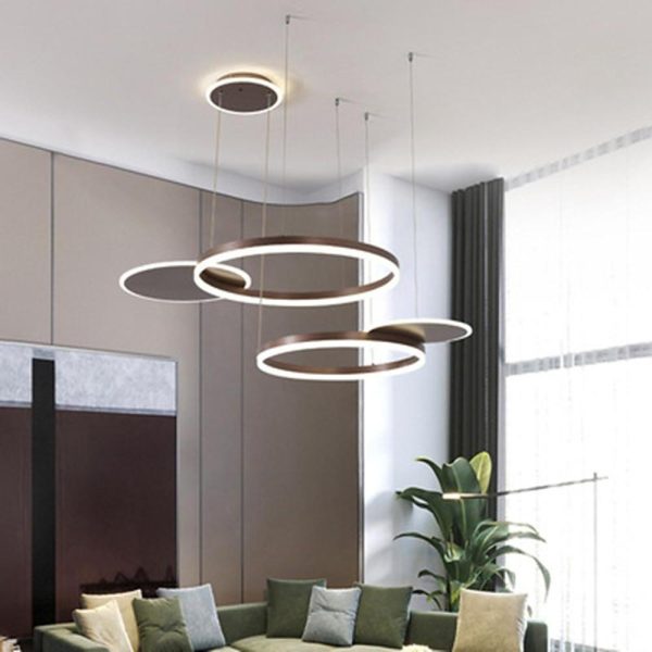 Nordic Circular LED Ceiling Chandelier with with Streamlined Light Distribution - Image 2