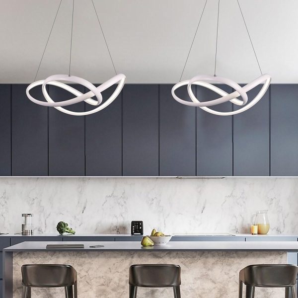 Interweaving Curved Decor Dimmable LED Adjustable Modern Pendant Lighting - Image 3