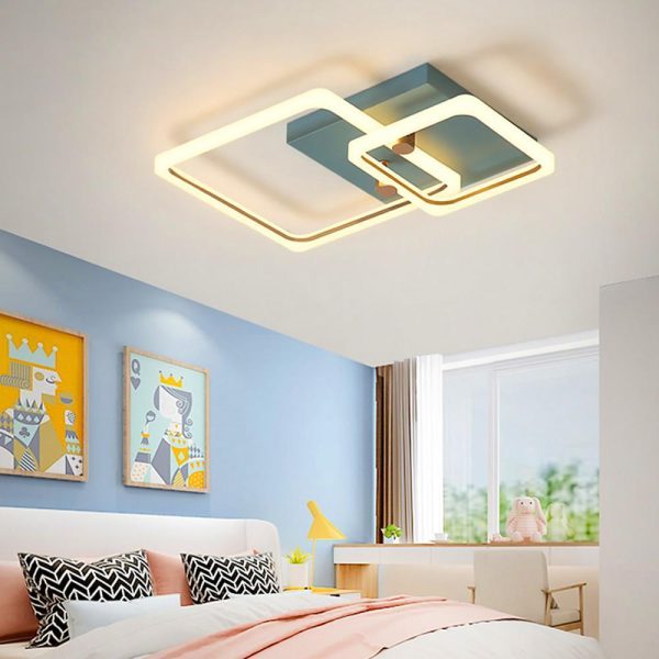 Squares Artistic Dimmable LED Modern Ceiling Lights Flush Mount Lighting - Image 4