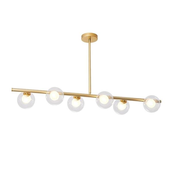 Nordic Island Light Chandelier Light Metal Glass LED Chandelier 6 Bulbs - Image 8