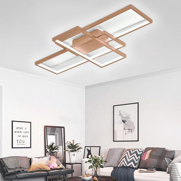 Display Of Rectangles Abstract LED Flush Mount Ceiling Lights for Bedroom - Image 2