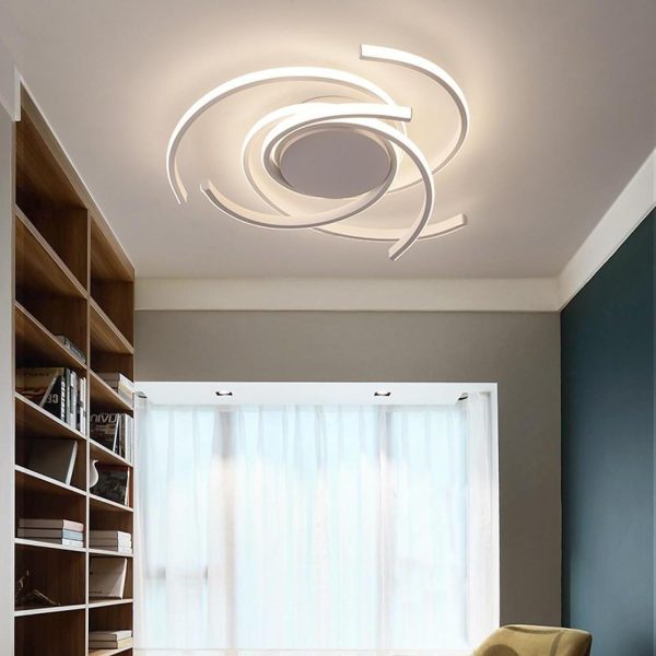 30 Inch Swirls Circle Abstract LED Flush Mount Ceiling Light for Living Room - Image 16