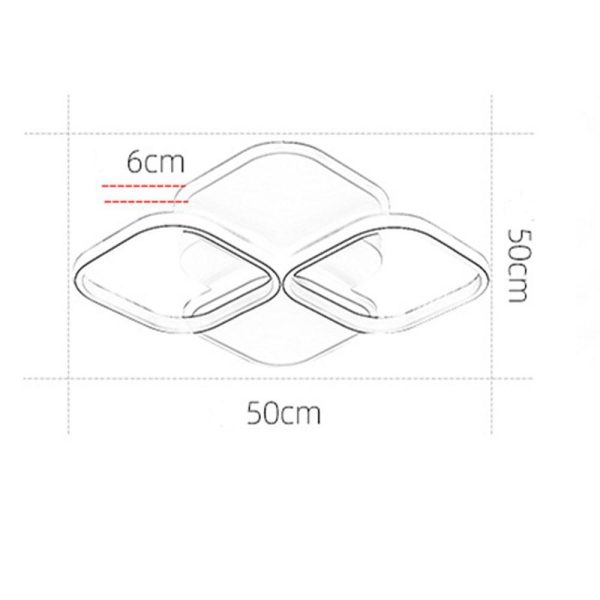 Overlapping Squares Flush Mount Ceiling Light Geometric LED Light - Image 6