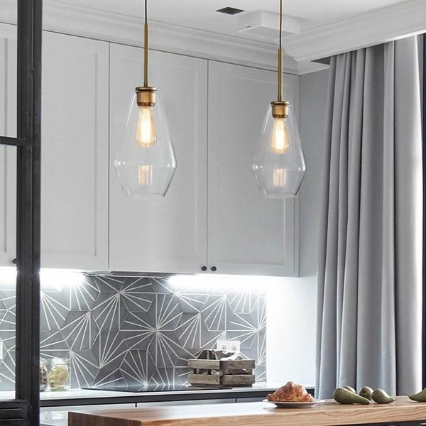 Nordic Classic Copper Glass Pendant Lights Industrial Style Droplight - Image 3