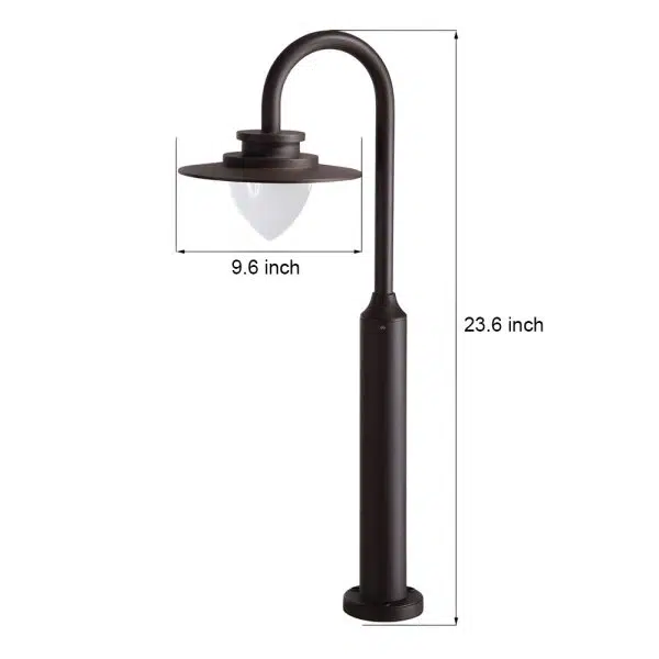 Minimalist Nordic Arc Arm LED Lawn Lamp Durable Outdoor Post Lighting - Image 8