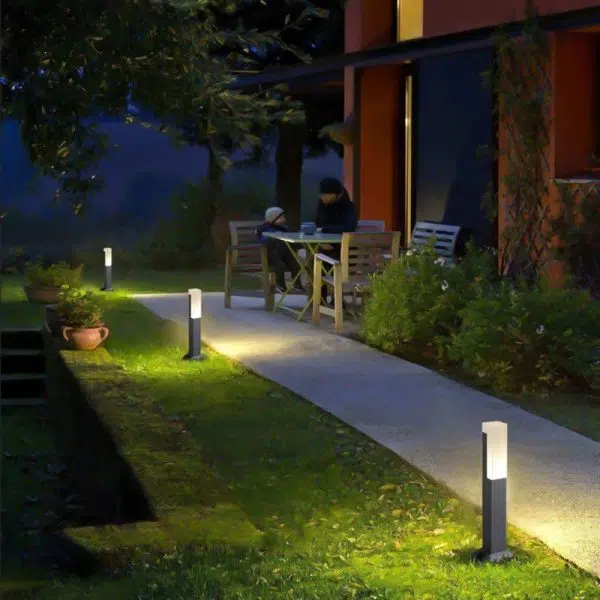 Sleek Cuboid Black Aluminum LED Pathway Lights Waterproof and Minimalist Design