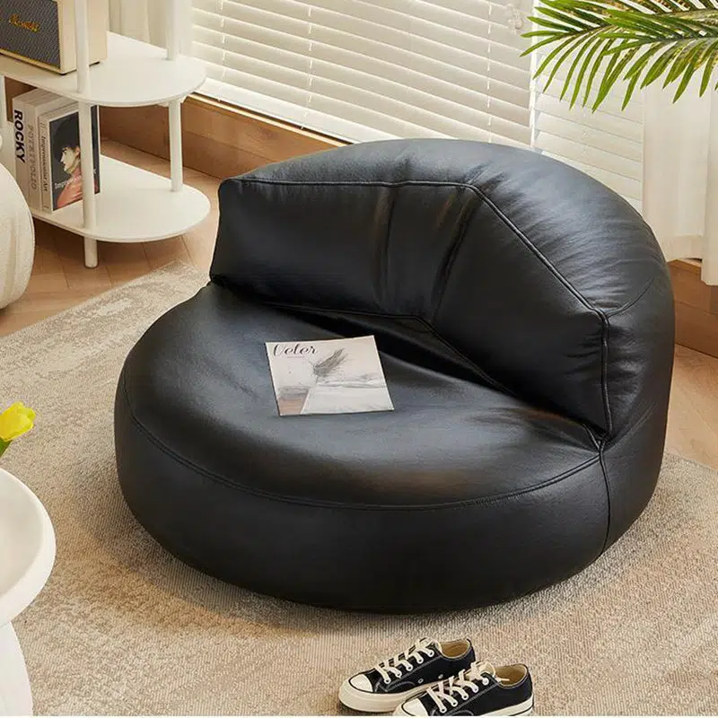 001-4d6916e5-9898-4649-913f-53f8c89208dd.jpg Contemporary Simplicity Round Fabric Accent Chair Backrest Armless For Living Room - Image 1