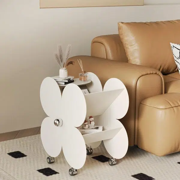 Contemporary Creative Flower Iron End Table 2-Tier For Living Room - Image 8