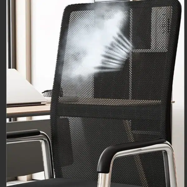 Modern Simplicity Mesh Fabric Leather Sponge Latex Steel Square Desk Chair Backrest Armrest For Home Office - Image 7