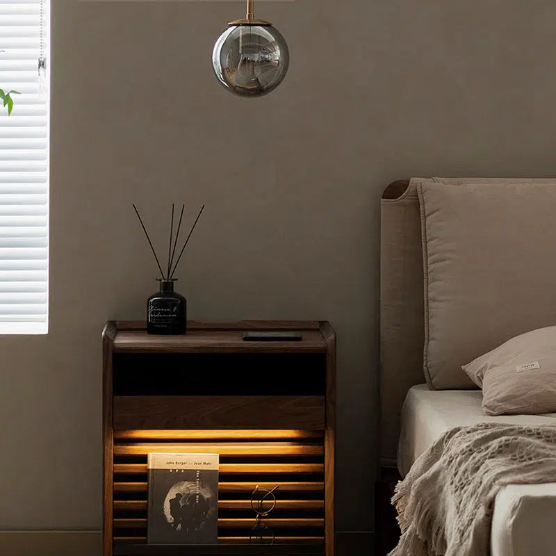 001-f2c465c2-3440-4dc4-8ffc-af82796f196b.jpg Contemporary Nordic Rectangular Wood Nightstand 2-Drawer For Bedroom - Image 1