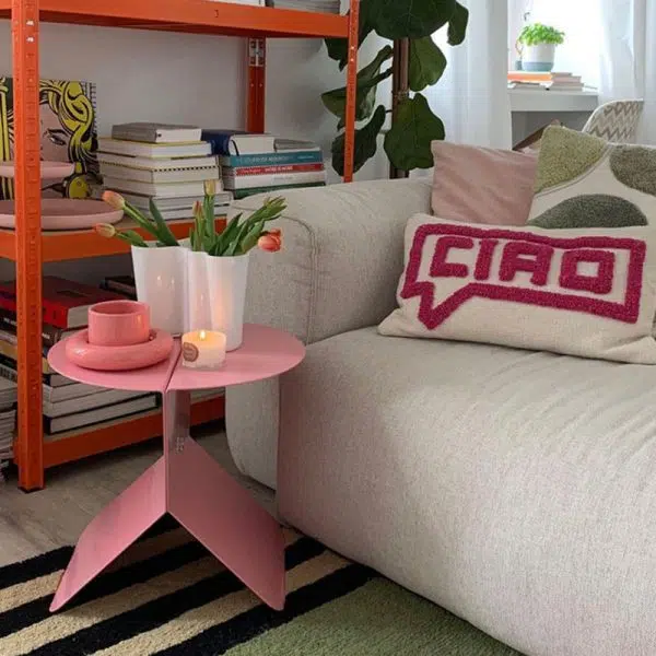 Contemporary Creative Round Square Metal End Table 1-Tier For Living Room - Image 5