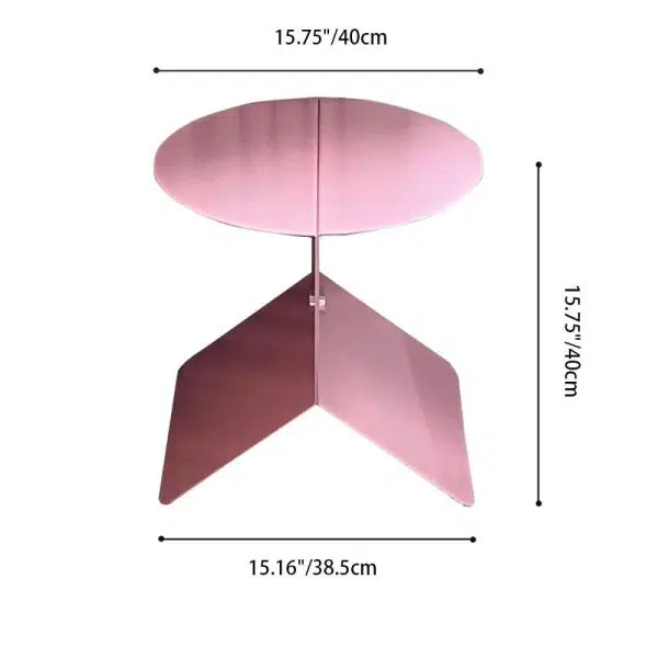 Contemporary Creative Round Square Metal End Table 1-Tier For Living Room - Image 4