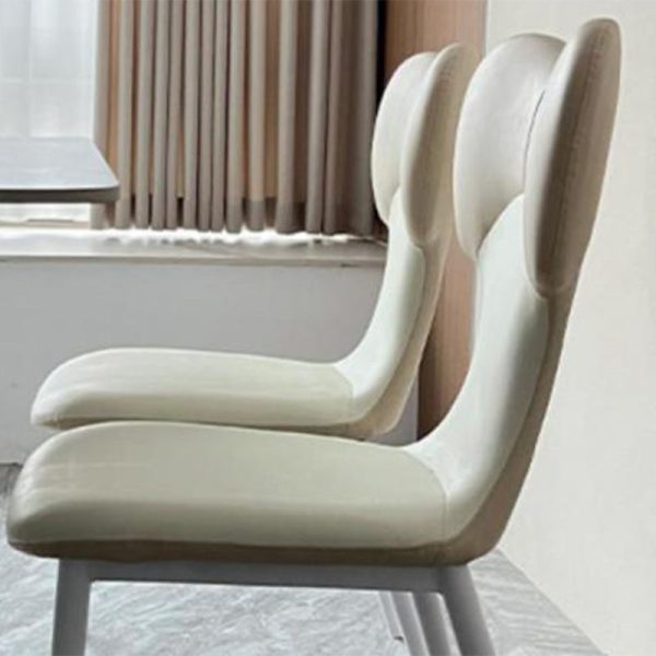 Contemporary Nordic Leather Steel Square Bow Tie Dining Chair Backrest For Dining Room - Image 16