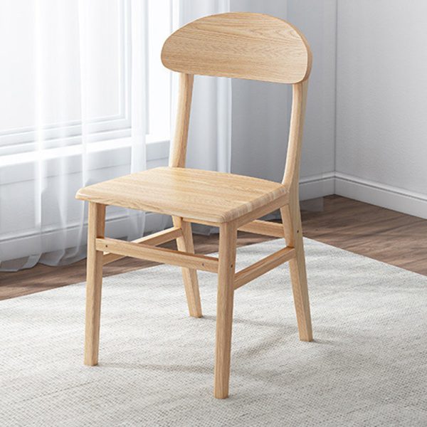 Contemporary Nordic Wood Sponge Square Elliptical Dining Chair Backrest For Dining Room - Image 4