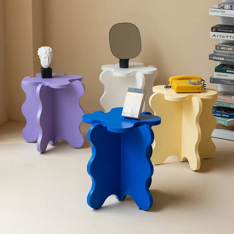 002-ea65ad3e-5883-4b8e-932a-c776e2459a4b.jpg Contemporary Creative Wave Petal Wooden Fiberboard End Table For Living Room - Image 1