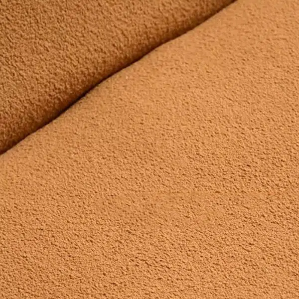 Contemporary Retro Rectangular Curved Upholstered Wood Lambswool Fabric Accent Chair Backrest Armrest For Living Room - Image 5