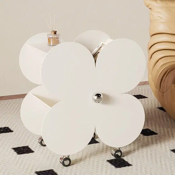 Contemporary Creative Flower Iron End Table 2-Tier For Living Room - Image 3