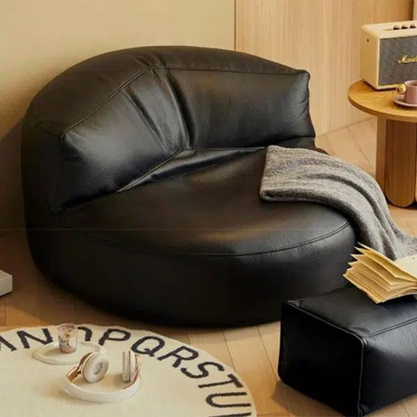 Contemporary Simplicity Round Fabric Accent Chair Backrest Armless For Living Room - Image 2