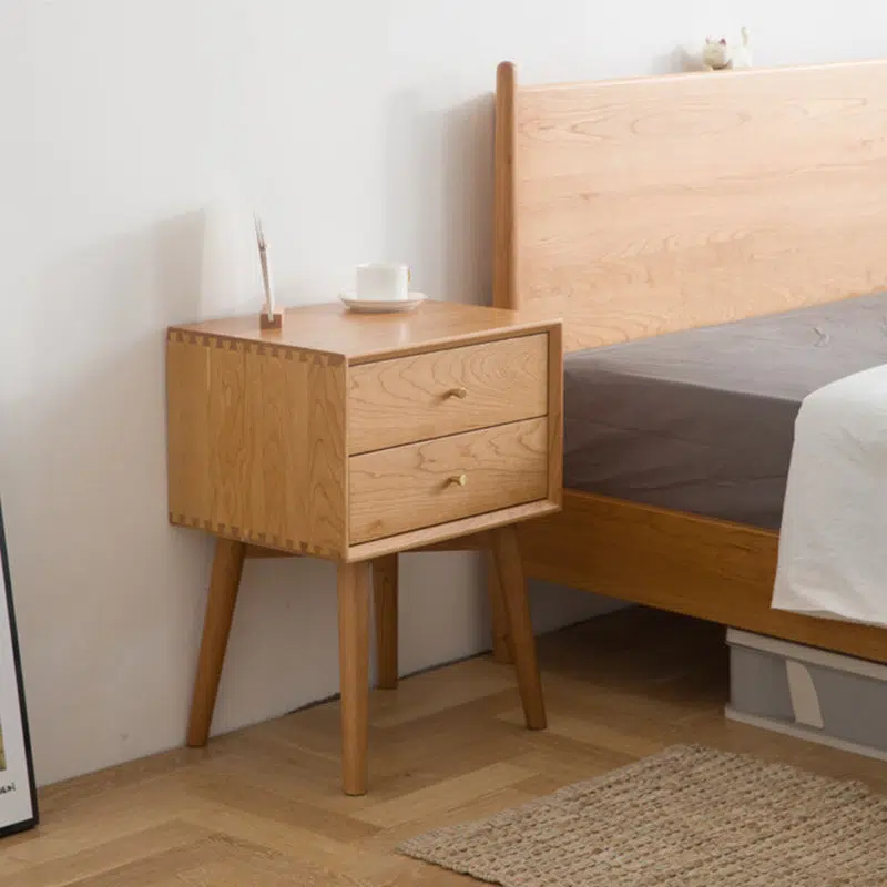 003-ddb24f3c-b40e-4800-8fb1-feab0bc3d7a0.jpg Contemporary Nordic Square Solid Wood Nightstand 2-Drawer For Bedroom - Image 1