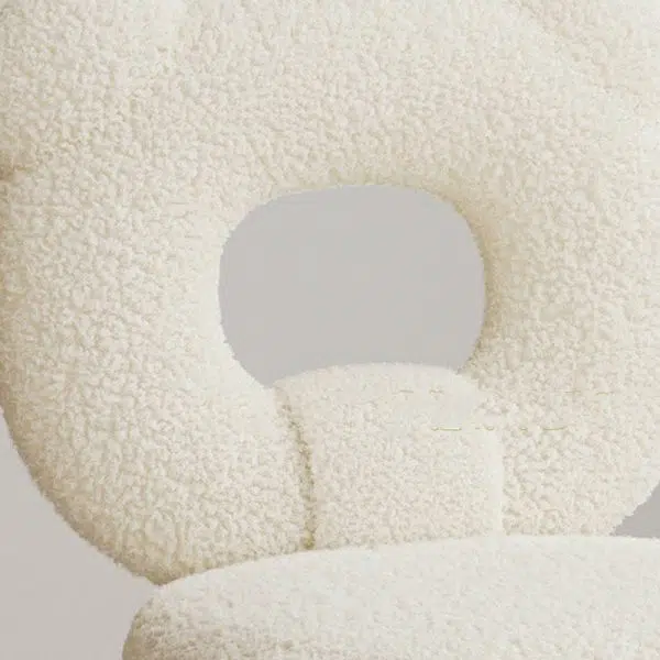 Contemporary Creative Square Iron Wool Vanity Stool Backrest Armless For Bedroom - Image 5