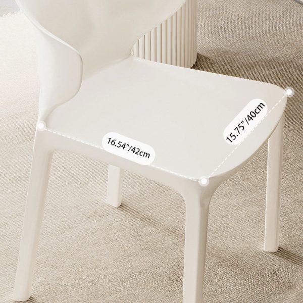 Contemporary Scandinavian PP Plastic Velvet Square Ergonomivally Design Stackable Dining Chair Backrest For Dining Room - Image 9