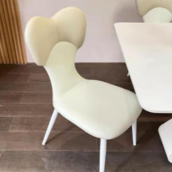 Contemporary Nordic Leather Steel Square Bow Tie Dining Chair Backrest For Dining Room - Image 8