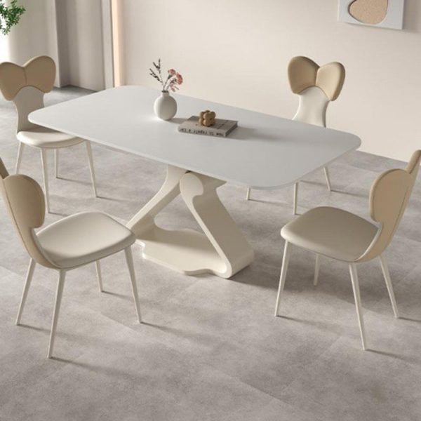 Contemporary Nordic Leather Steel Square Bow Tie Dining Chair Backrest For Dining Room - Image 11