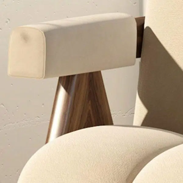 Contemporary Nordic Square Velvet Wood Sponge Accent Chair Backrest Armrest For Living Room - Image 7