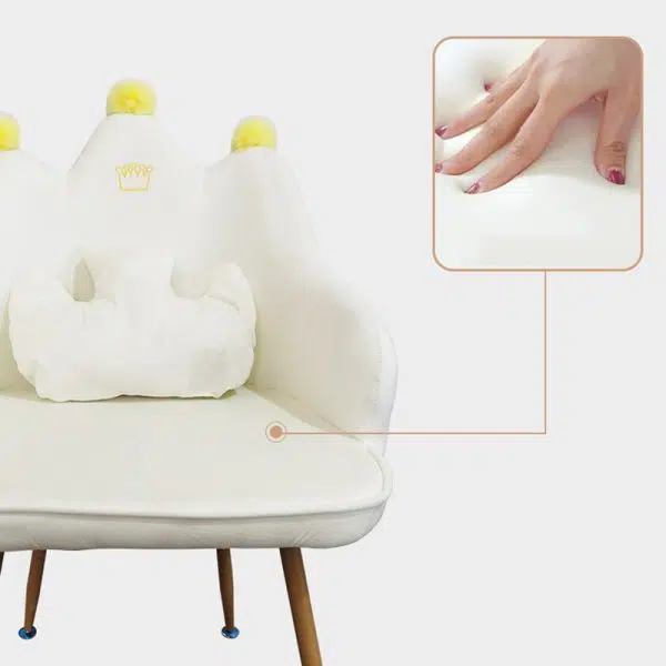 Contemporary Simplicity Curved Iron Fabric Wood Chair Backrest Armrest For Living Room - Image 9