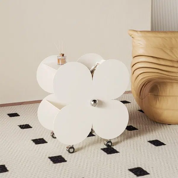 Contemporary Creative Flower Iron End Table 2-Tier For Living Room - Image 11