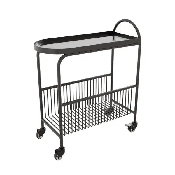 Contemporary Creative Rectangular Iron Glass End Table 2-Tier For Living Room - Image 12