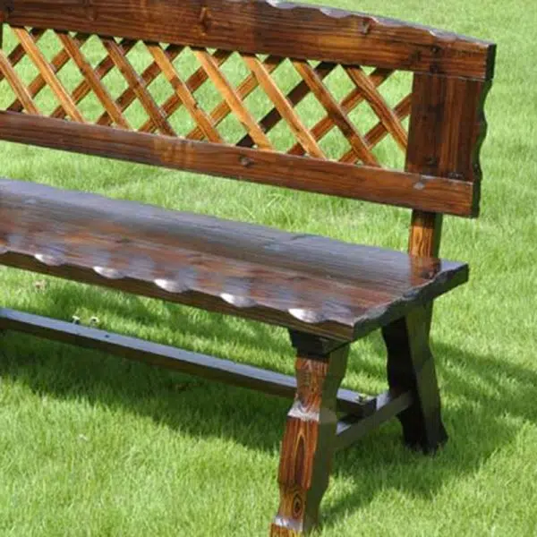 Contemporary Retro Fir Rectangular Lattice Outdoor Coffee Table & Chair Set For Outdoor Patio - Image 17